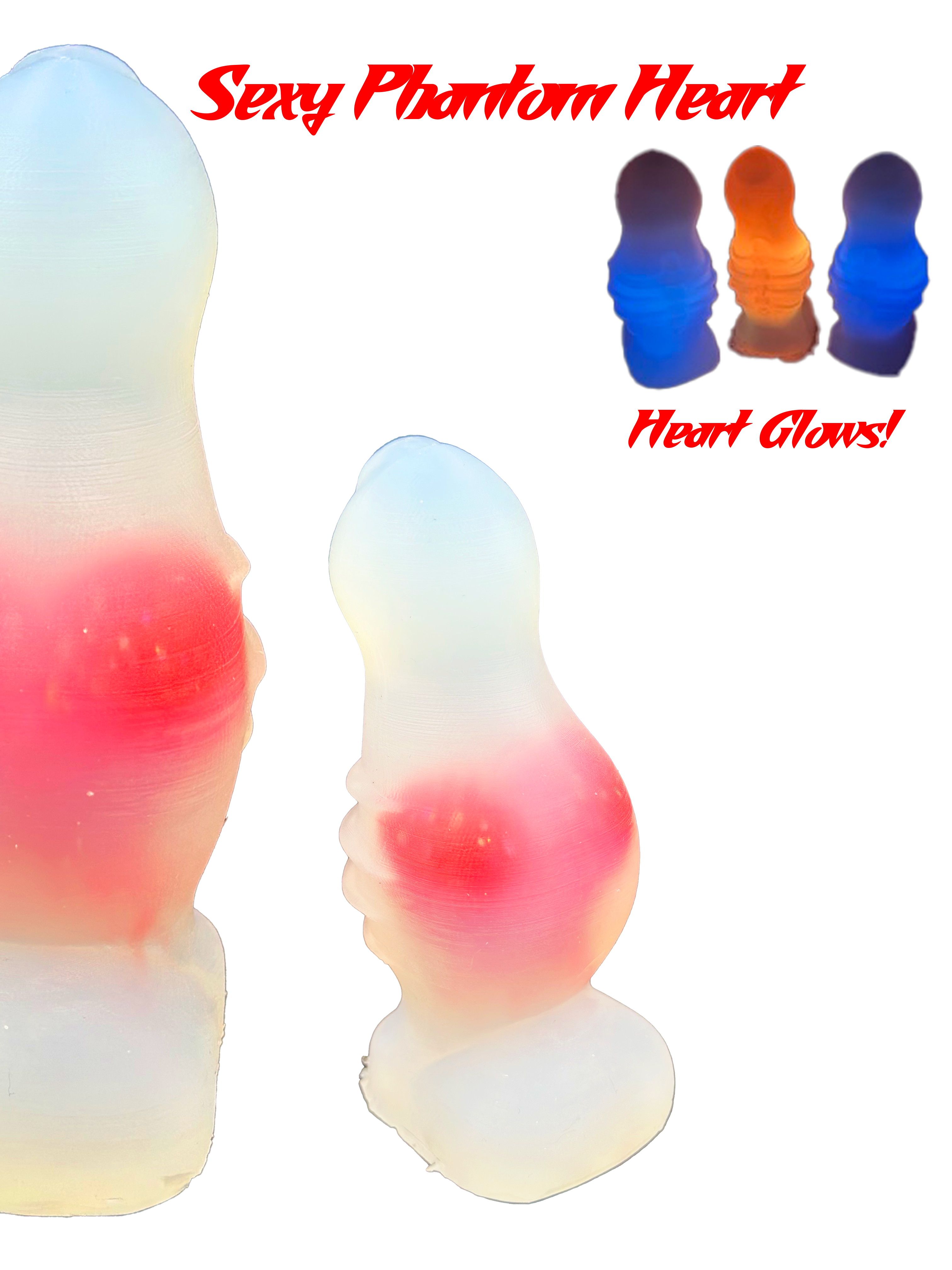 Sexy Phantom Heart- 5 inch Dildo with Glow in the Dark Heart