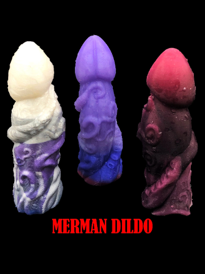 Merman 5 inch Dildo With Tentacles Wrapped Around - Sex toy, NerdClimax, sexy time, Bedroom Toys, Harness, Fantasy dildo